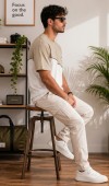 Erkek Beyaz O Yaka Basic T-Shirt 